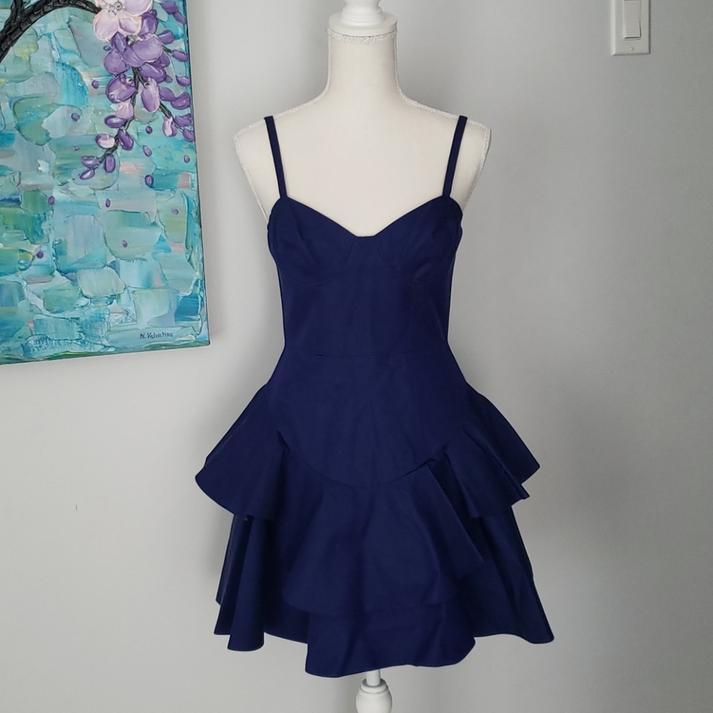 Rebecca Taylor Royal Blue Layered Bustier Dress